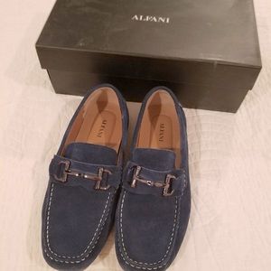 Alfano Blue suede loafers. Worn one time!!